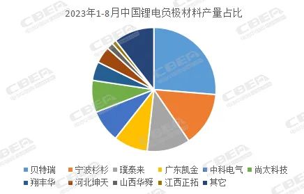 中國(guó)鋰電負(fù)極材料產(chǎn)量（1-8月）TOP10排名出爐